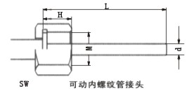 雙金屬溫度計(jì)可動(dòng)內(nèi)螺紋管接頭